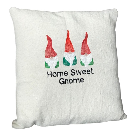 16 inch Home Sweet Gnome Canvas Pillow Cover (PILLOW NOT INCLUDED) - Picture 1 of 2